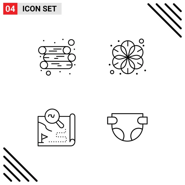 Pictogram Set Simple Filledline Flat Colors Energy Travel Chinese Spa — Stock Vector