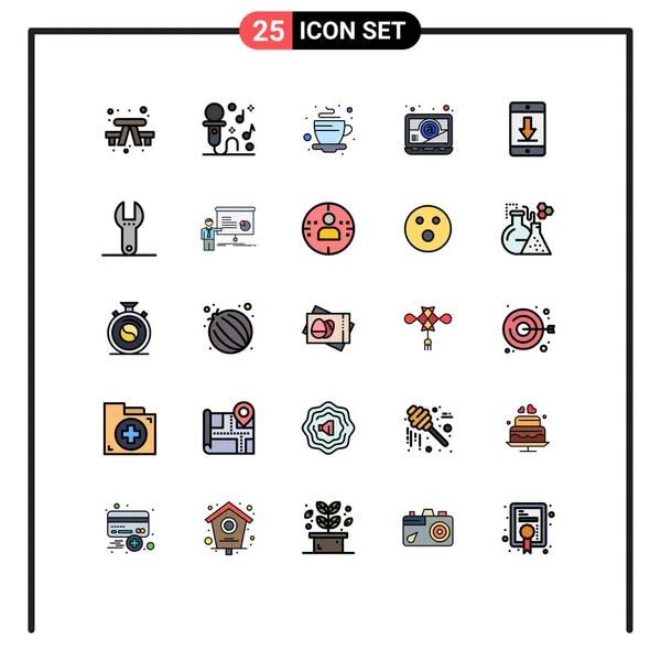 Universal Icon Symbols Group Modern Filled Line Flat Colors Devices — Διανυσματικό Αρχείο