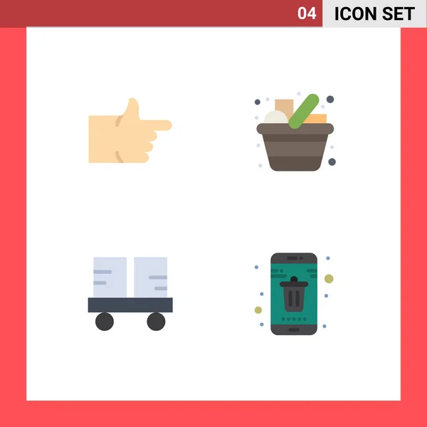 Thematic Vector Flat Icons Editable Sysymbols Fork Truck Cart Kitchen — Vector de stock