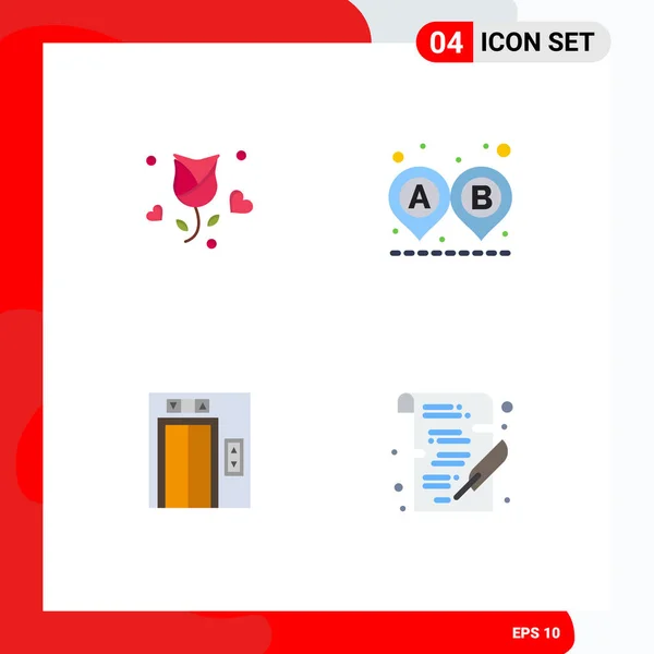 Interface Usuário Flat Icon Pack Modern Signs Symbols Rose Lift — Vetor de Stock