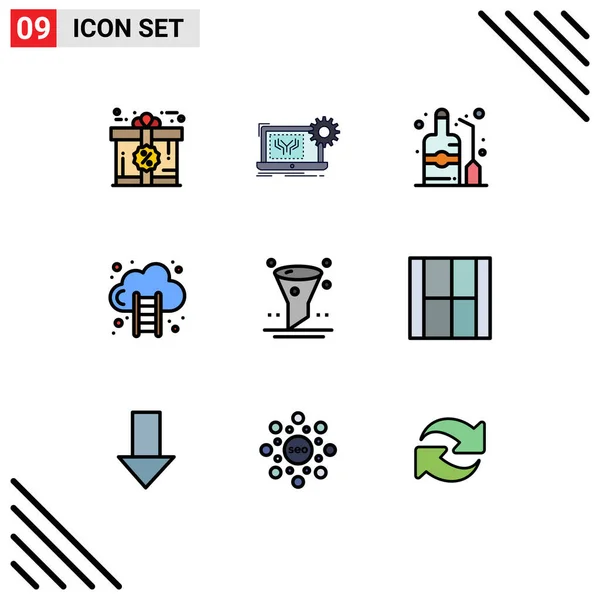 Stock Vector Icon Pack Line Signs Symbols Browser Growth Hardware — 스톡 벡터