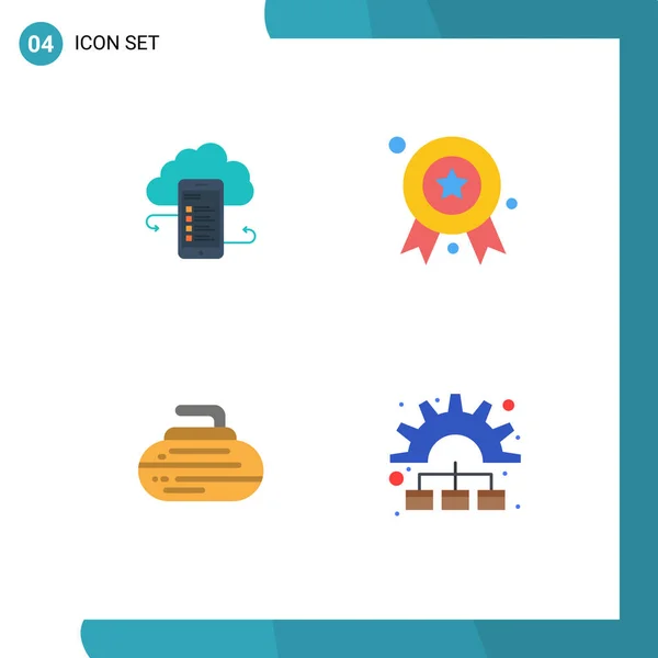 Universal Flat Icons Set Web Mobile Applications Cloudstorage Award Ribbon — Stockový vektor