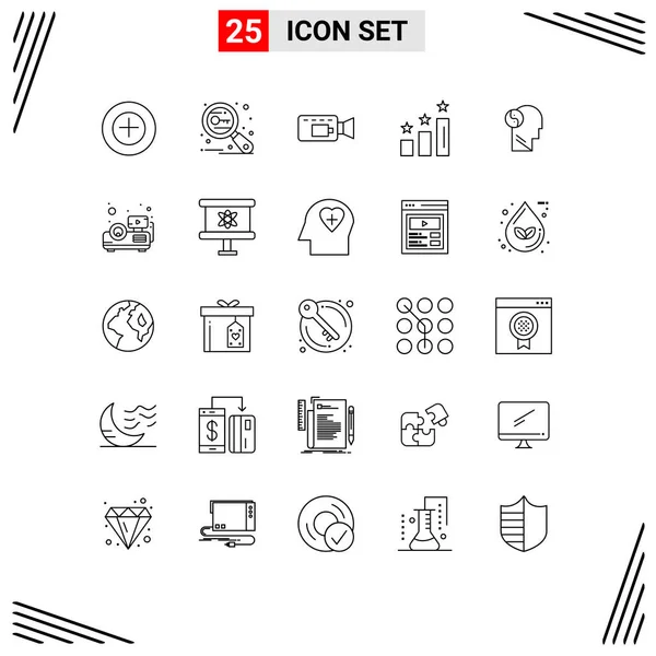 25现代标志的用户界面行包和头 可编辑向量设计元素的符号 — 图库矢量图片
