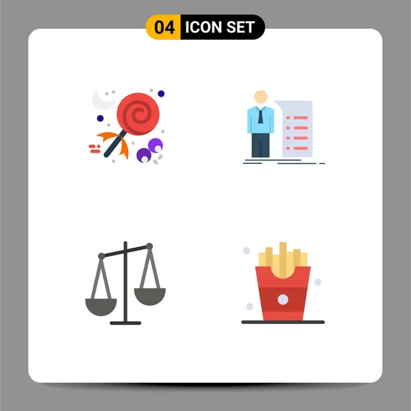 Piso Icon Pack Símbolos Universales Caramelo Equilibrio Vacaciones Gráfico Finanzas — Vector de stock