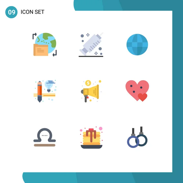 Universal Icon Symbols Group Modern Flat Colors Trade Marketing Globo —  Vetores de Stock