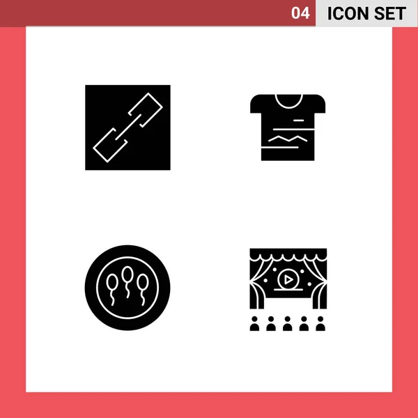 Pack Modernos Glifos Sólidos Símbolos Para Medios Impresión Web Como — Archivo Imágenes Vectoriales