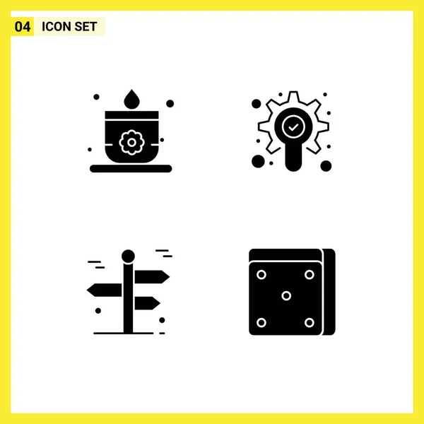 Universal Icon Symbols Gruppe Von Modernen Solid Glyphen Der Kerze — Stockvektor