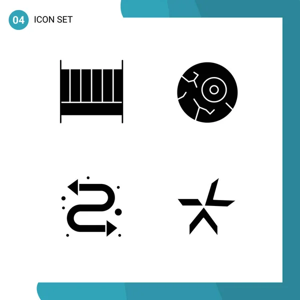 Interface Usuário Solid Glyph Pack Modern Signs Symbols Bed Repeat — Vetor de Stock