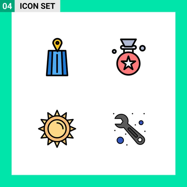 Creative Icons Modern Jelek Szimbólumok Navigáció Fény Csillag Javítás Szerkeszthető — Stock Vector