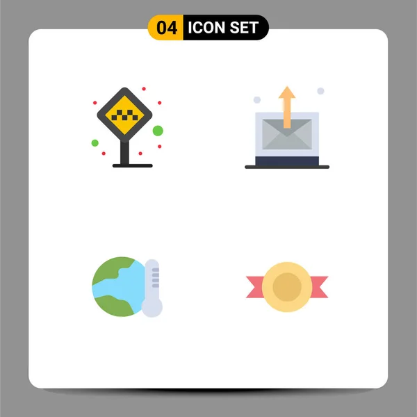 Universal Flat Icons Set Web Mobile Applications Airport Earth Taxi —  Vetores de Stock
