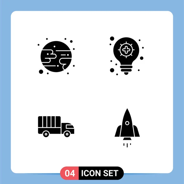 Icône Vectorielle Stock Paquet Signes Symboles Ligne Pour Éclipse Camion — Image vectorielle