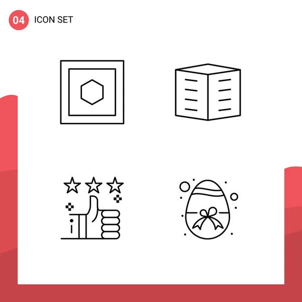 Stock Vector Icon Pack Line Signs Symbols Hexagon Support Apartments — 스톡 벡터