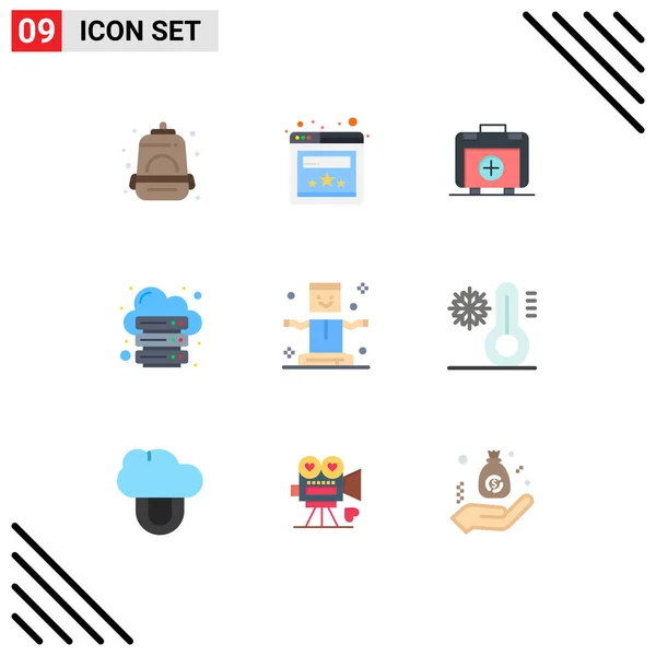 서버와 매체를 부호와 Editable Vector Design Elements 호스팅 — 스톡 벡터