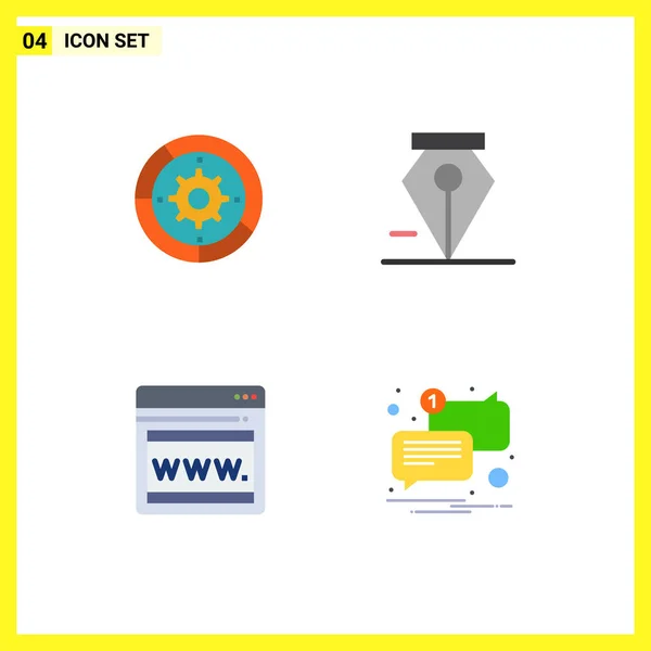 Flat Icon Pack Mit Universellen Symbolen Für Getriebe Web Motor — Stockvektor