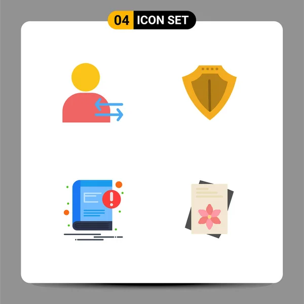 Pack Creative Flat Icons Man Ebook Right Locked Notification Editable — Stock Vector