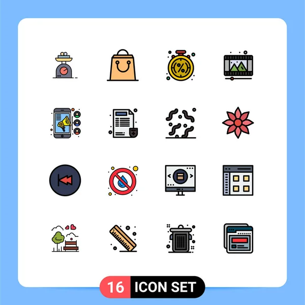 Set Modern Icons Sysymbols Signs Team Reel Money Video Play — Archivo Imágenes Vectoriales