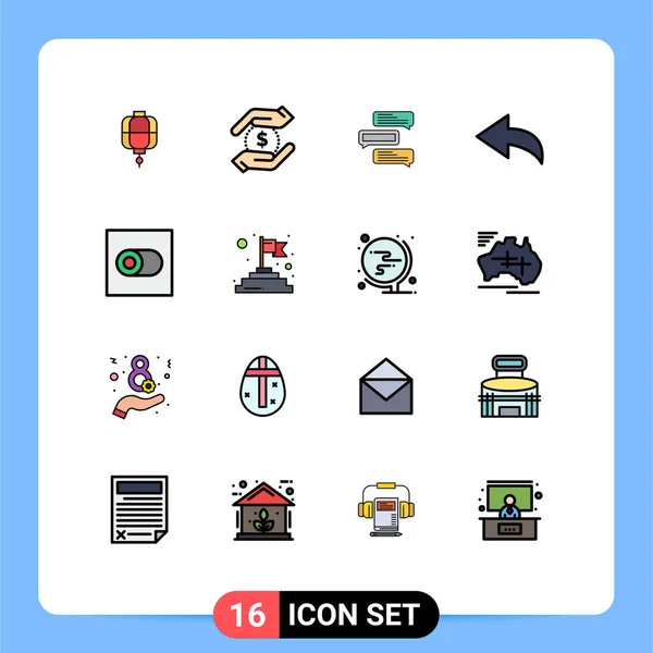 Set Modern Icons Sysymbols Signs Toggle Control Chat Undo Talks — Vector de stock