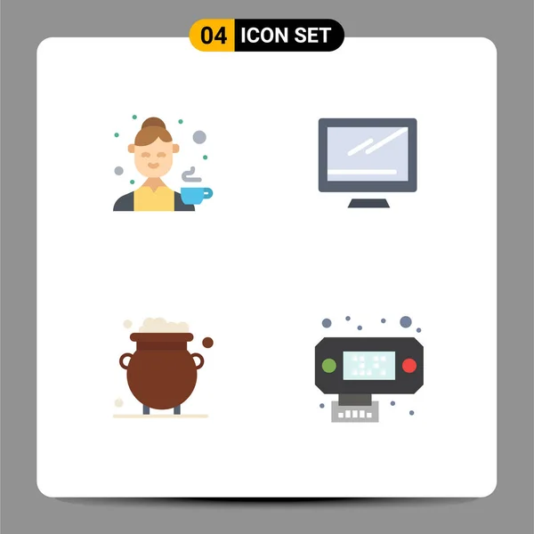 User Interface Pack Basic Flat Icons Avatar Κουζίνα Οθόνη Χρυσό — Διανυσματικό Αρχείο