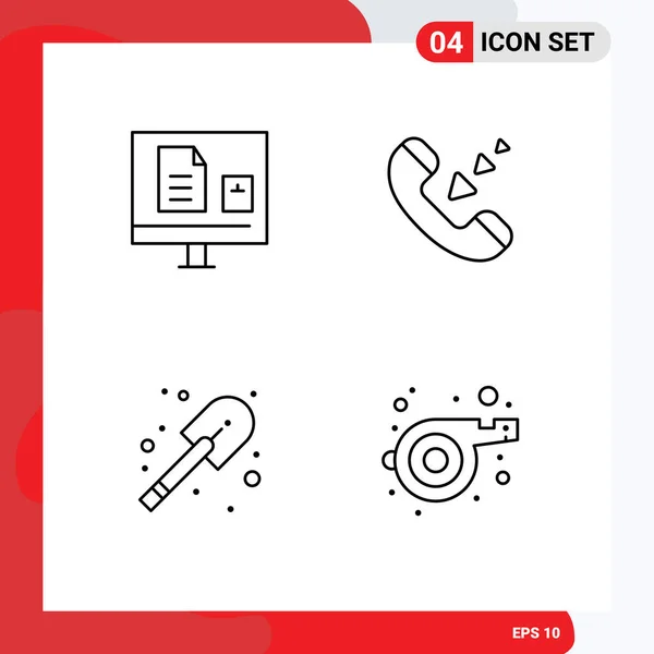 Creative Icons Modern Signs Sysymbols Construction Learning Communication Shovel Editable — Vector de stock
