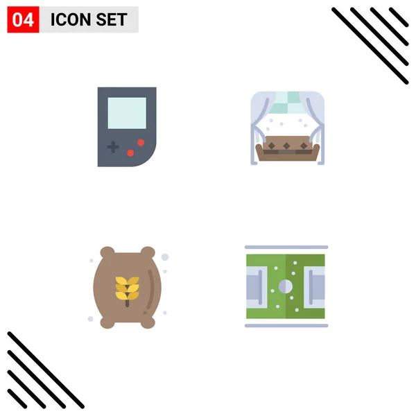 User Interface Flat Icon Pack Signes Symboles Modernes Console Sac — Image vectorielle