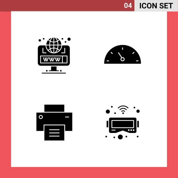 Creative Icons Modern Jelek Szimbólumok Böngésző Vonal Web Sebesség Szemüveg — Stock Vector