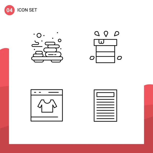 Set Modern Icons Sysymbols Signs Relax Card Massage Miscellaneous Online — Vector de stock