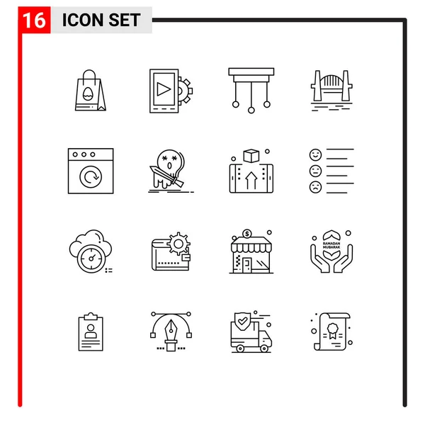 Universal Icon Symbols Group Modern Vázlatok Mac Sydney Dekorációk Kikötő — Stock Vector
