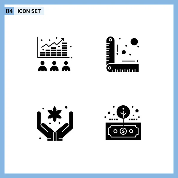 Креативные Иконы Современные Знаки Символы Брокера Заботы Рынка Меры Актива — стоковый вектор