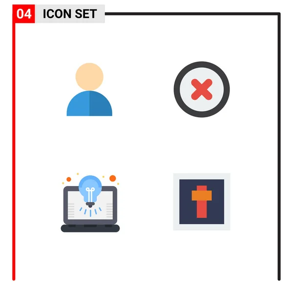Set Modern Icons Sysymbols Signs Avatar Idea Profile Canceled Solution — Vector de stock