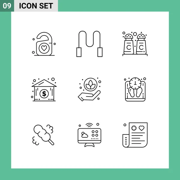 Stock Vector Icon Pack Line Signs Symbols Mass Lotus Cinnamon — Stock Vector