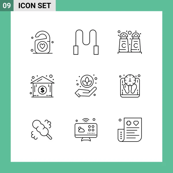 Stock Vector Icon Pack Line Signs Sysymbols Mass Lotus Cinnamon — Vector de stock