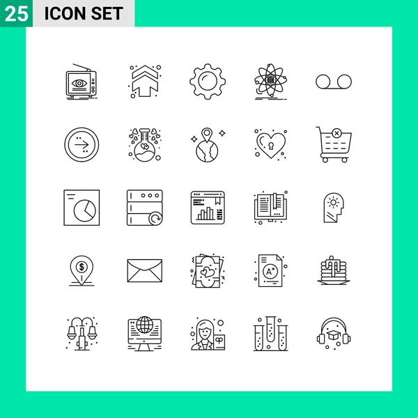 Set Modern Icons Sysymbols Signs Research Data Direction Analysis Makeup — Vector de stock