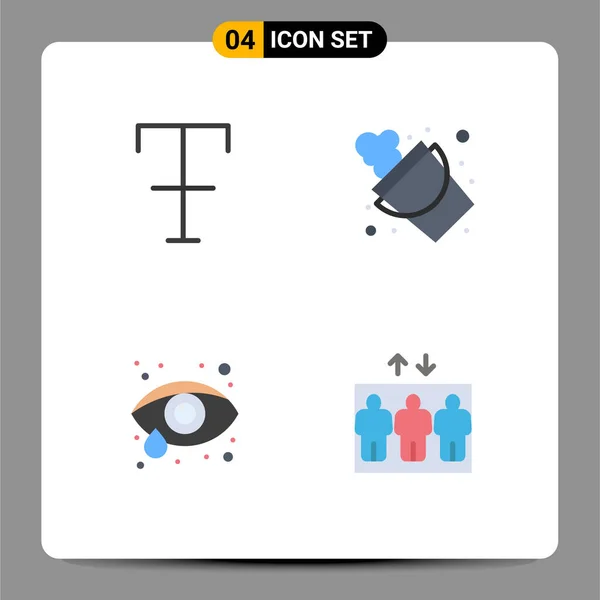 Thematic Vector Flat Icons Editable Sysymbols Font Ophthalmology Bucket Tool — Vector de stock