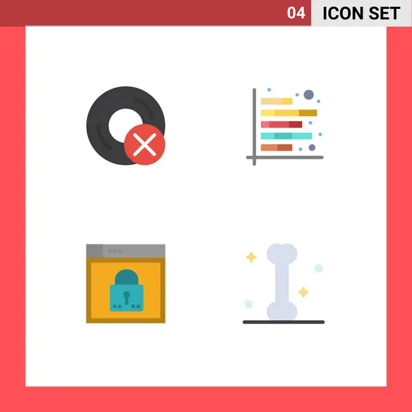 Pack Creative Flat Icons Computers Report Gadget Chart Secure Editable — Stock Vector