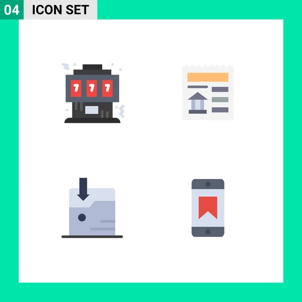 Editable Vector Line Pack Simple Flat Icons Game Business Joystick — Stock Vector