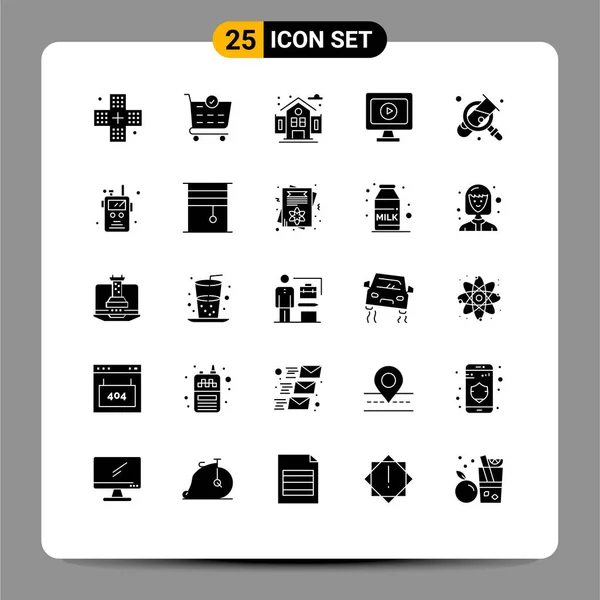 Creative Icons Modern Signs Sysymbols Search Tub City Business Video — Vector de stock