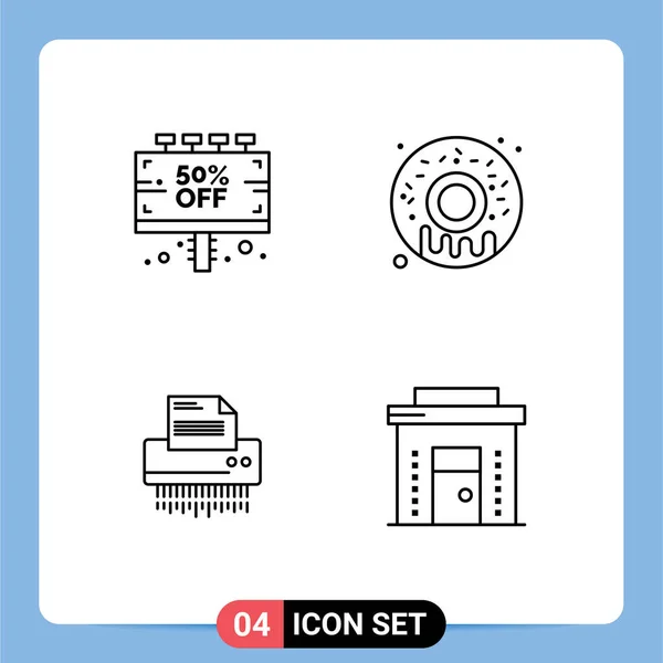 User Interface Line Pack Moderner Zeichen Und Symbole Für Zeichen — Stockvektor