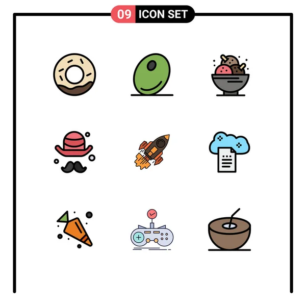 Set Modern Icons Sysymbols Signs Goal Startup Ice Cream Parents — Archivo Imágenes Vectoriales