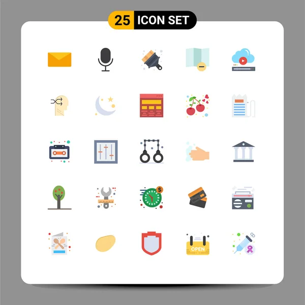 Creative Icons Modern Signs Symbols Online Player Art File Map — 스톡 벡터