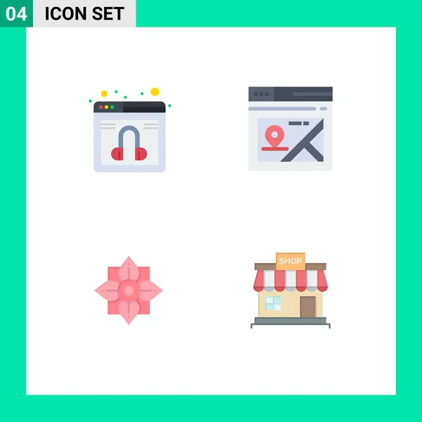Ligne Vectorielle Modifiable Paquet Icônes Plates Simples Chat Décoration Service — Image vectorielle