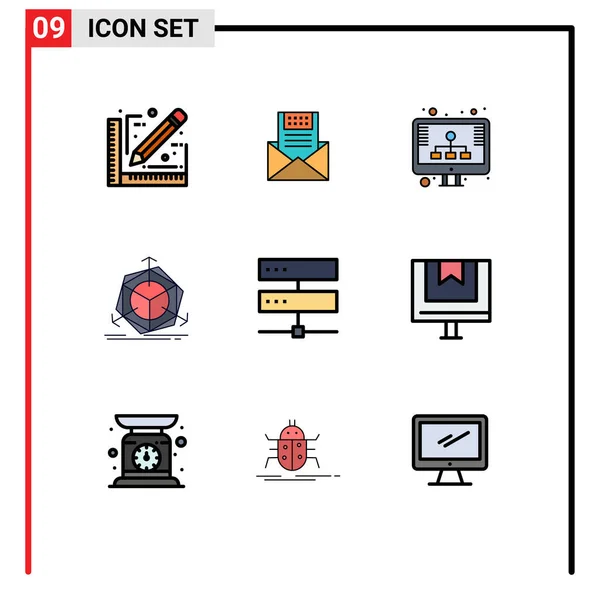 Universal Icon Symbols Group Modern Filledline Flat Colors Correction Storage — Vetor de Stock