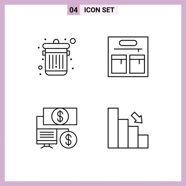 Universal Icon Symbols Group Modern Filledline Flat Colors Delete Business — Vetor de Stock