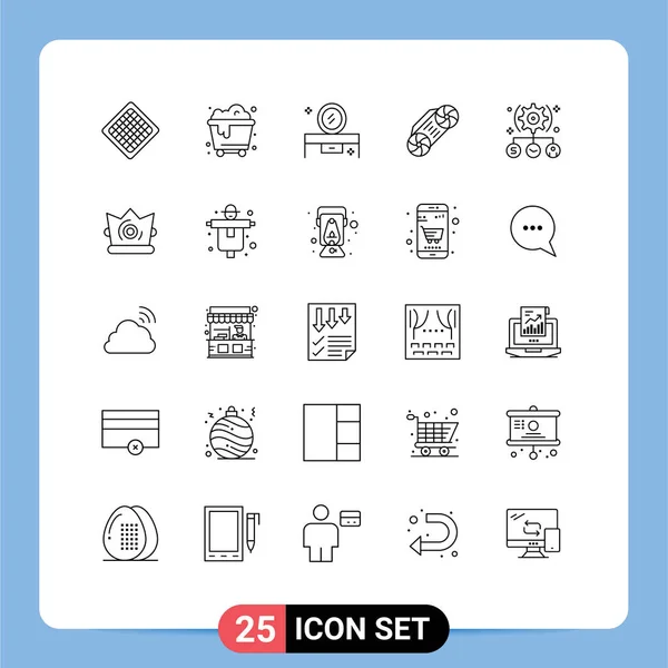 Conjunto Icones Modernos Símbolos Sinais Para Usuário Tarefa Mesa Beleza — Vetor de Stock