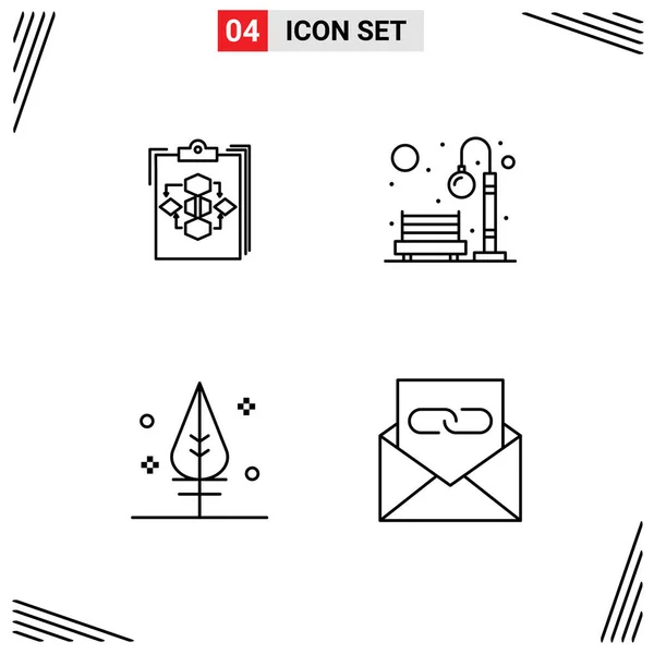 Stock Vector Icon Pack Mit Linienzeichen Und Symbolen Für Zwischenablage — Stockvektor