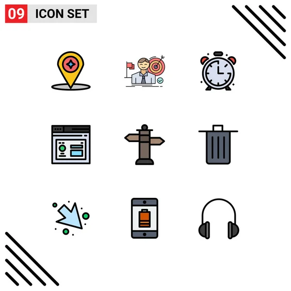 Set Modern Icons Sysymbols Signs Navigation Internet Success Database Timer — Vector de stock