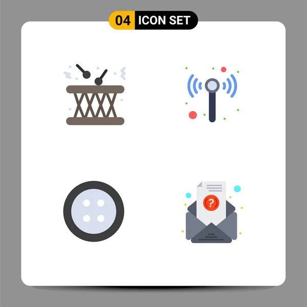 Creative Icons Modern Signs Sysymbols Drum Sewing Instrument Wifi Email — Archivo Imágenes Vectoriales