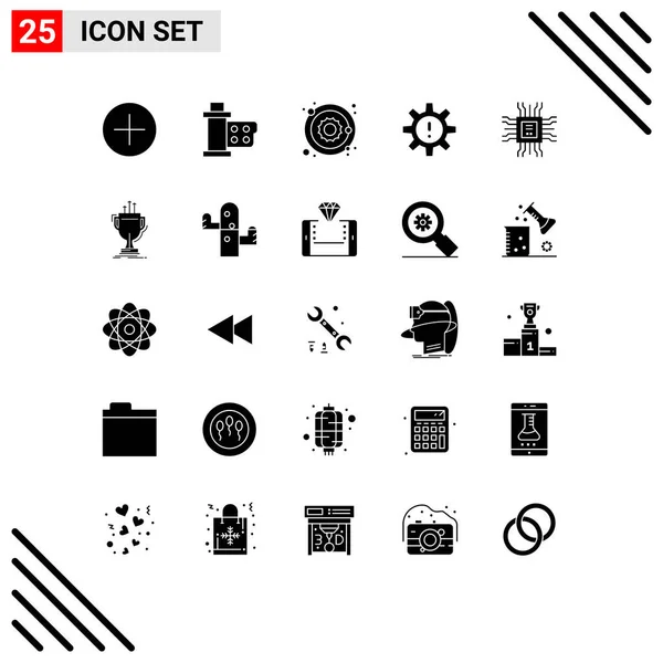 Pictogram Set Simple Solid Glyphs Book Resources Astronomy Management Editable — Stockový vektor