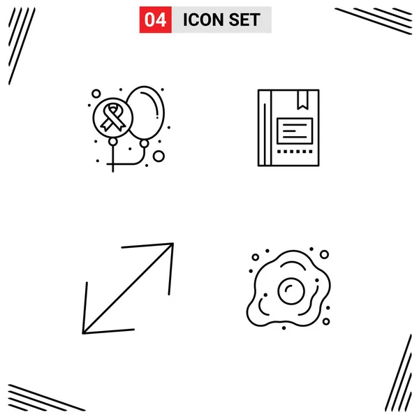 Icône Vectorielle Stock Paquet Signes Symboles Ligne Pour Ballons Note — Image vectorielle