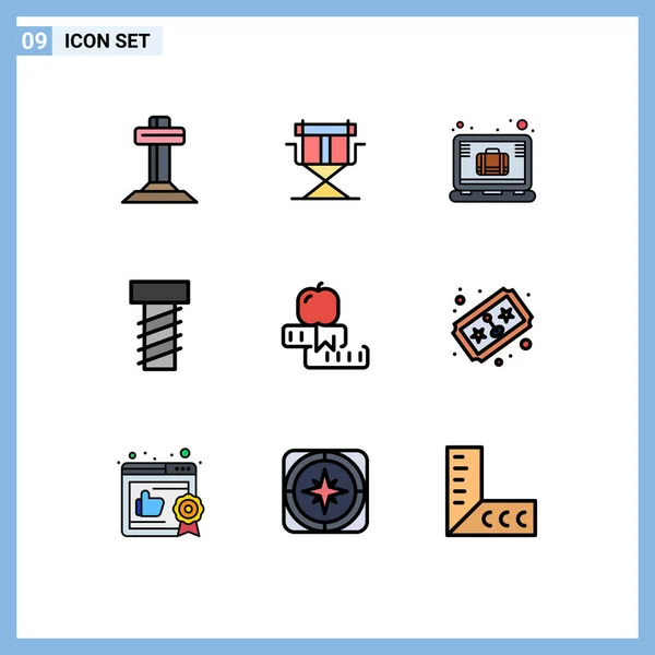 Set Modern Icons Sysymbols Signs Study Knowledge Brief Education Bolt — Vector de stock