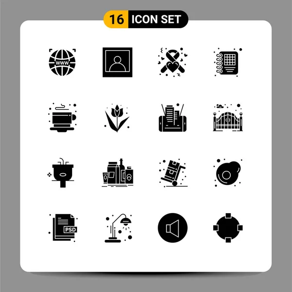 现代化16套立体字形和符号 如装饰 管理可编辑向量设计元素 — 图库矢量图片